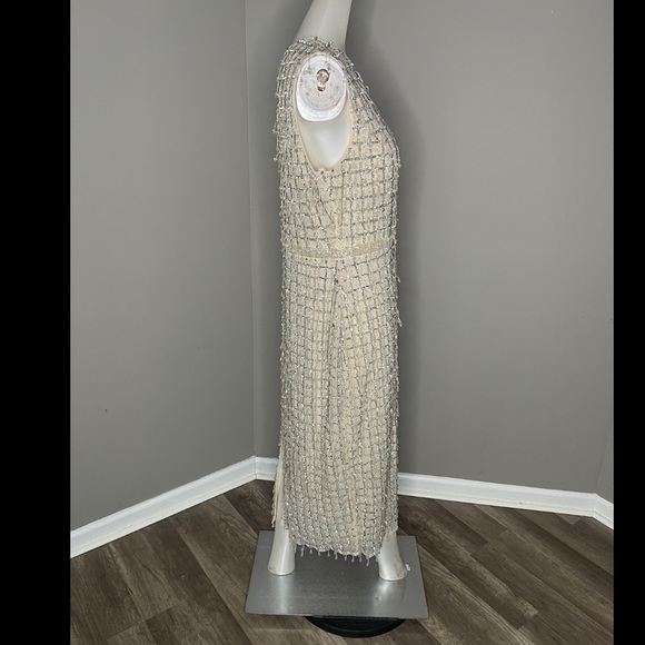 NWT MAC DUGGAL EMBELLISHED FRINGED MIDI SHEATH DRESS SIZE 14 $598 - Picture 9 of 11